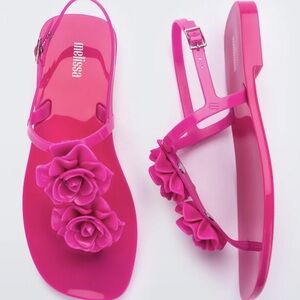 Melissa Harmonic Squared Garden Fuschia Rubber Sandals